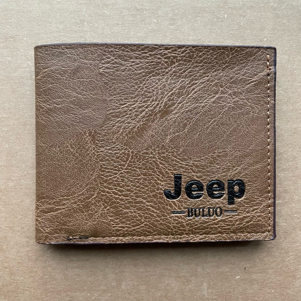 JEEP BULUO Men's Brown Bifold Wallet